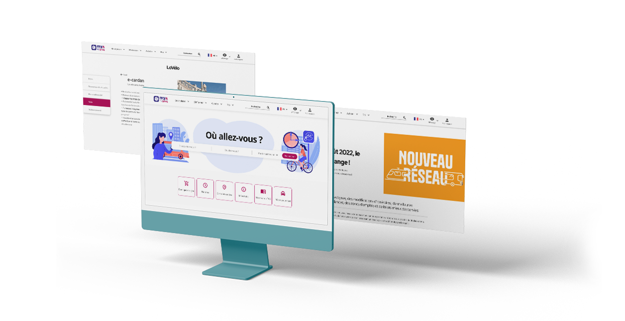 Image d'un ordinateur affichant l'accueil du site Réseau du transport ASTUC