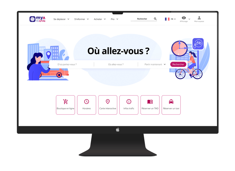 Un ordinateur affichant l'accueil du site Réseau du transport ASTUCE